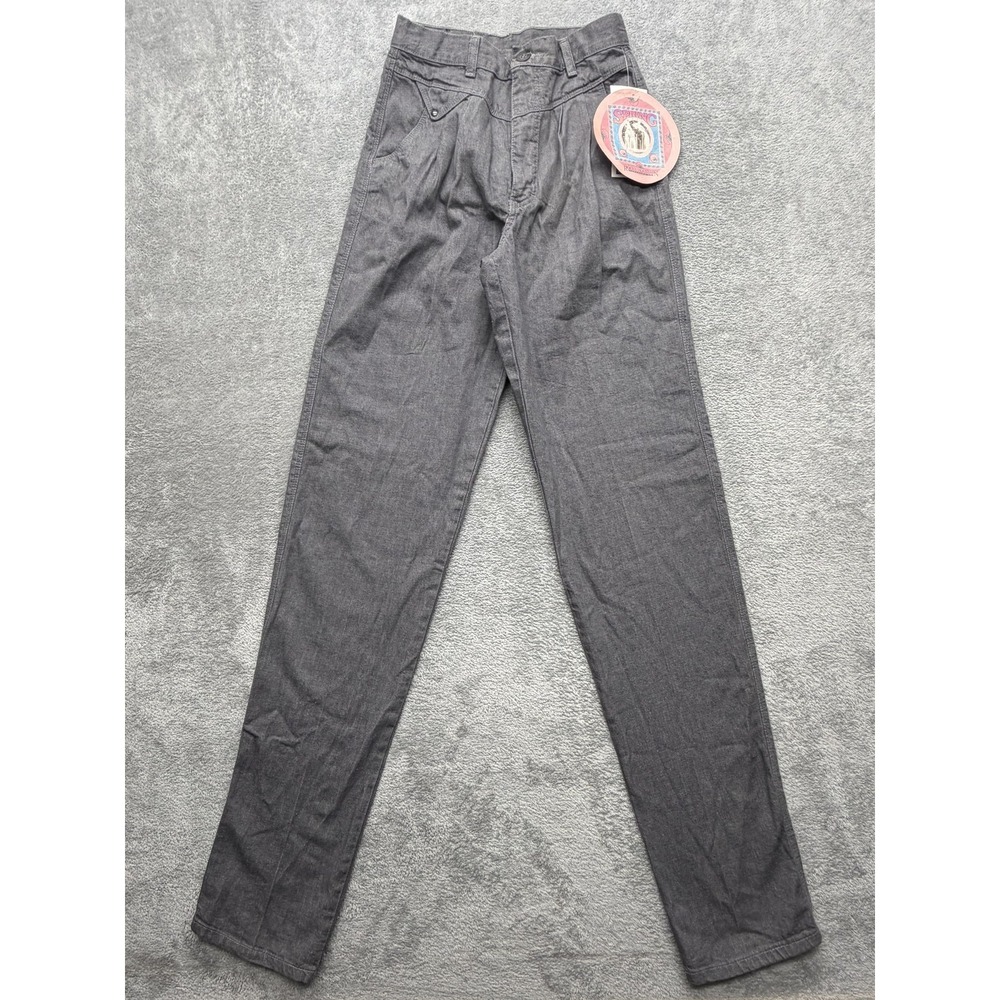 Vintage Rockies Jeans Womens 27/5 Gray High Rise Pleated Relaxed Tapered 25x36